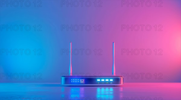 Advanced fast broadband wireless router. Concept of new technology and fast network connectivity,
