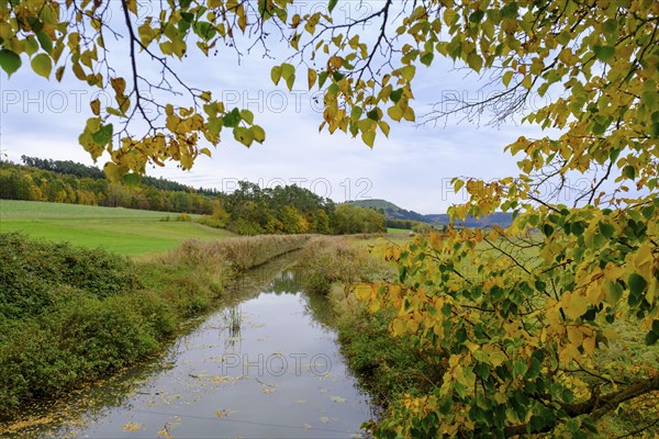 Schneidheimer Sechta, near Itzlingen, Noerdlinger Ries, Ostalbkreis, Baden-Wuerttemberg, Germany,