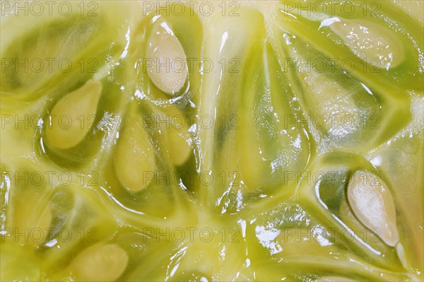 African horned melon (Cucumis metuliferus), sliced fruit