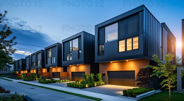 Modern private villa architecture of a house. Luxury property for sale in an upscale community, AI