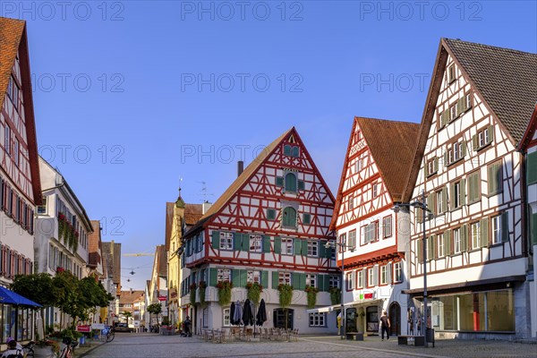 Half-timbered houses, old town, market square, Riedlingen, Swabian Alb, Upper Danube, Upper Swabia,