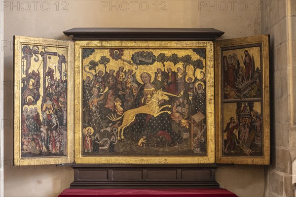 Cathedral, Erfurt, winged altar, painting by Lukas Cranach, Thuringia, Germany, Europe