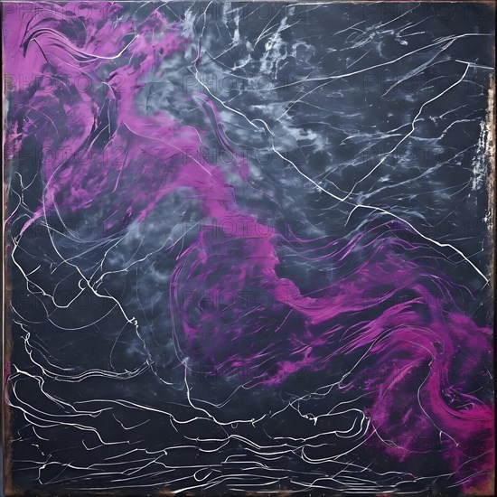 Marble textured magenta and dark grey chalkboard as illustration background, AI generated