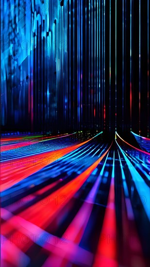 AI generated laser lines intertwining intersecting overlapping each other