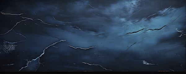 Marble textured blue chalkboard as illustration background, AI generated