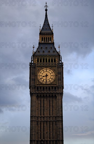 Big Ben at dusk, Bridge Street, SW1 London, England, Great Britain