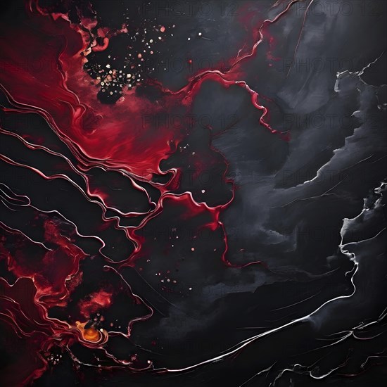Marble textured red and dark grey chalkboard as illustration background, AI generated