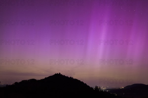 Northern lights in southern Germany. Very strong auroras over the Limburg near Weilheim, Swabian