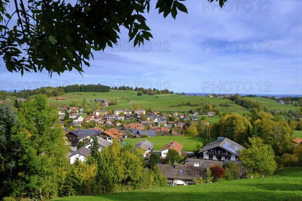 Panorama trail, via Bad Kohlgrub, Pfaffenwinkel, Upper Bavaria, Bavaria, Germany, Europe