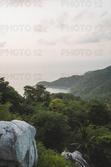 View of a Beech on the famous island and paradise for diving Ko Tao in Thailand. Taken at sunrise
