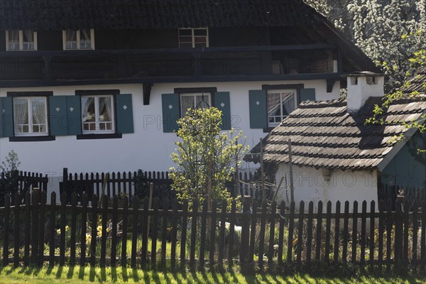 Black Forest house with garden fence in Glottertal, Baden-Wuerttemberg, Germany, Europe