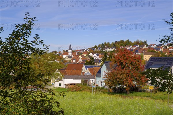 Hainsfarth, crater rim Ries, Noerdlinger Ries, Swabia, Bavaria, Germany, Europe