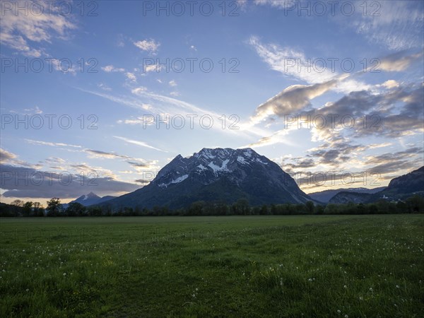 Cloudy mood over the Grimming, near Irdning, Ennstal, Styria, Austria, Europe