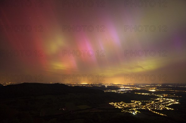 Aurora Borealis in Germany. Very strong aurora borealis over the Stuttgart metropolitan region.