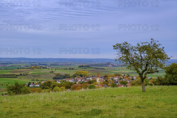 View from the Blasienberg, Kirchheim an der Ries, Noerdlinger Ries, Ostalbkreis,