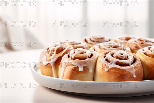 Freshly baked cinnamon rolls. KI generiert, generiert, AI generated