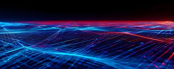 AI generated laser lines intertwining intersecting overlapping each other