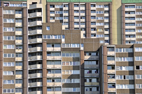 Residential tower blocks KoelnBerg, a social hotspot in the Meschenich district of Cologne, North