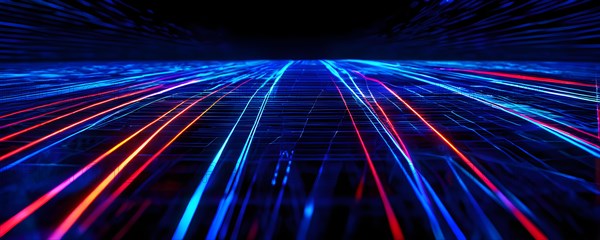 AI generated laser lines intertwining intersecting overlapping each other