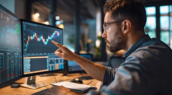 Business analyst analyzing marketing and business company enterprise data, AI generated