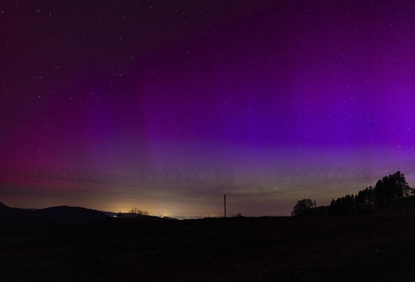 Northern lights, northern lights due to solar storm, Challhoechi, Basel-Land, Switzerland, Europe