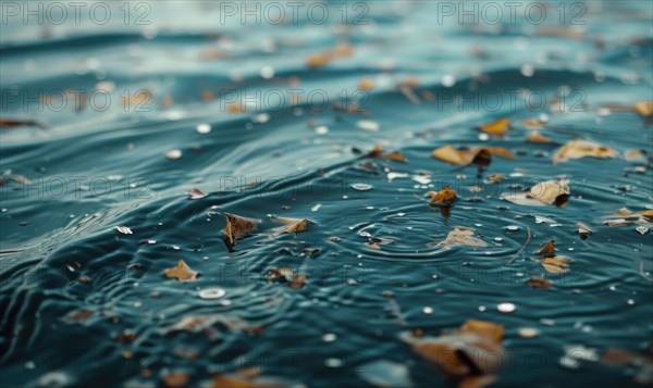 Plastic bags floating in the ocean water, environment and ecology AI generated