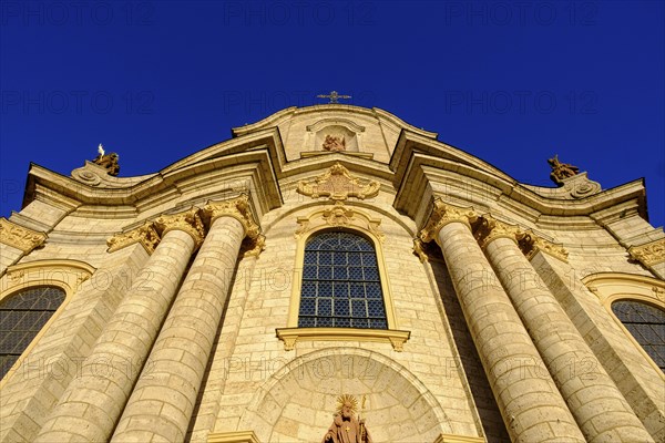 West facade, Zwiefalten Abbey, Zwiefalten Minster, Swabian Alb, Dobel Valley, Upper Swabia, Swabia,