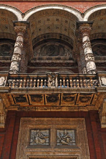 Gallery of the Victoria & Albert Museum (detail) seen from the inner courtyard, 1-5 Exhibition Rd,