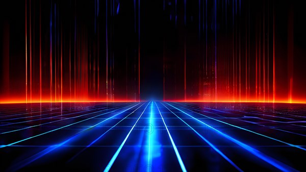AI generated laser lines intertwining intersecting overlapping each other