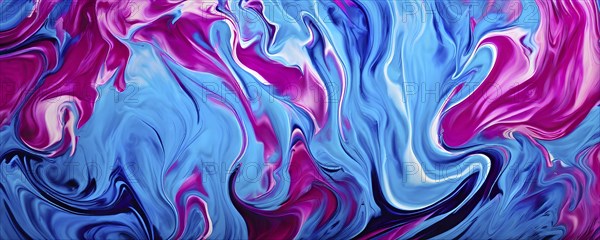Marble textured blue and magenta chalkboard as illustration background, AI generated