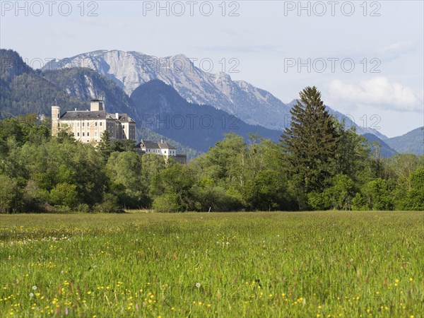 Evening light, Trautenfels Castle, near Irdning, Ennstal, Styria