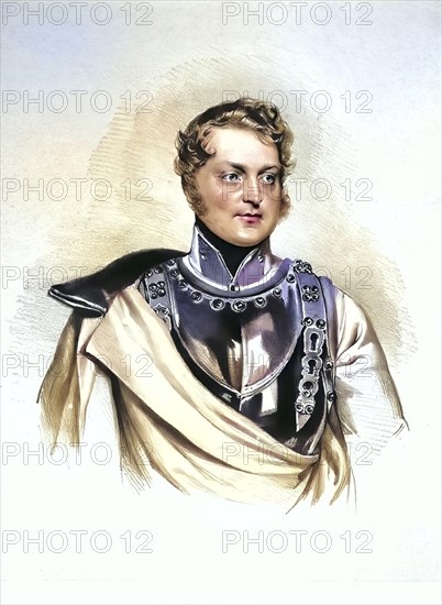 Alfons Markgraf Pallavicini (1807-1875), Austrian officer, Historical, digitally restored