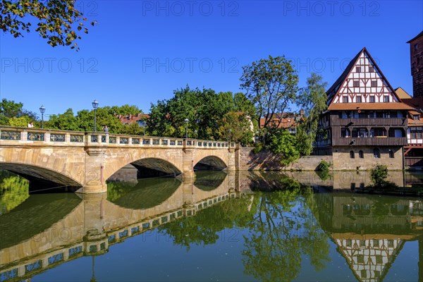 Water tower and wine barn, Maxbruecke an der Pegnitz, Nuremberg, Middle Franconia, Franconia,
