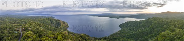 Aerial view, South Pacific and rainforest, Osa Peninsula, Punterenas Province, Costa Rica, Central