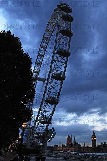 Ferris wheel, the London Eye in the evening, London, England, Great Britain