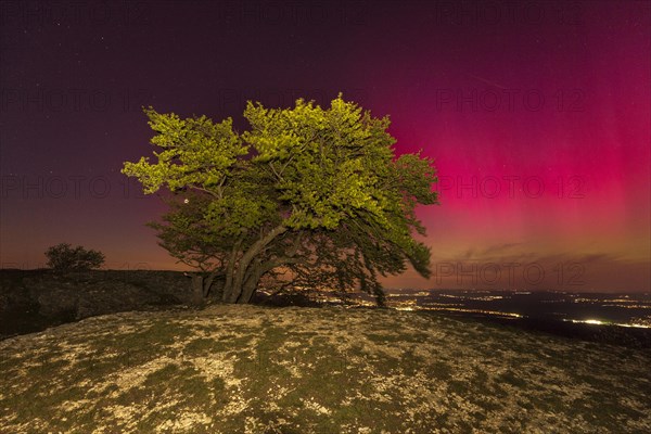 Aurora Borealis in Germany. Very strong aurora borealis over the Stuttgart metropolitan region.