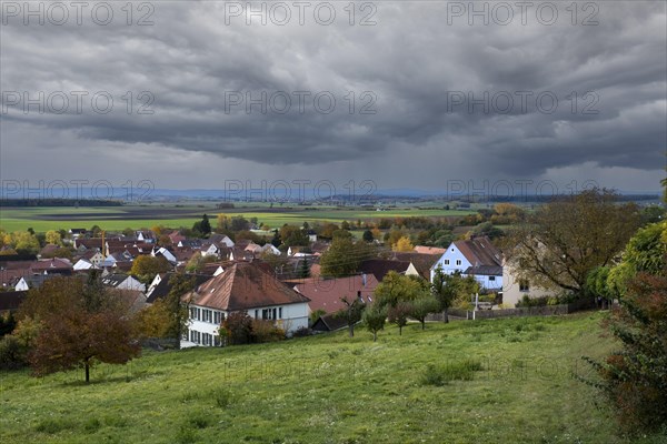 Ehingen am Ries, view from the church hill, Noerdlinger Ries, Swabia, Bavaria, Germany, Europe
