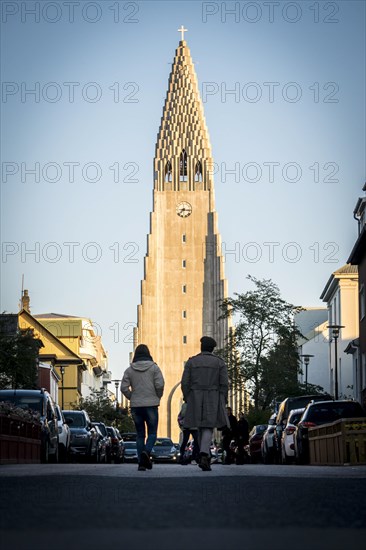 Hallgrimskirkja in Iceland Reykjavik, street view