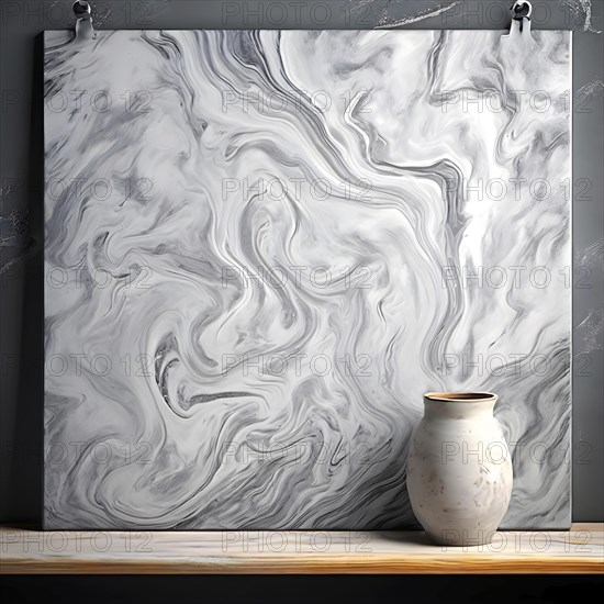 Marble textured grey chalkboard as illustration background, AI generated