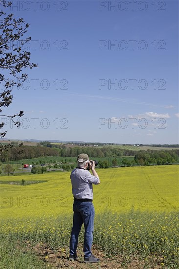 Rapeseed field, photographer, May, Saxony, Germany, Europe