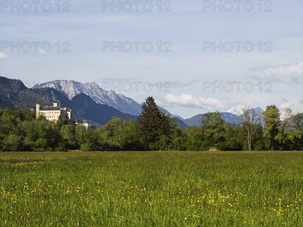 Evening light, Trautenfels Castle, near Irdning, Ennstal, Styria