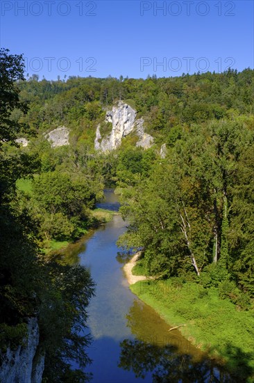 Danube at the Fuerstlicher Park Inzigkofen near Sigmaringen, Upper Danube Valley,