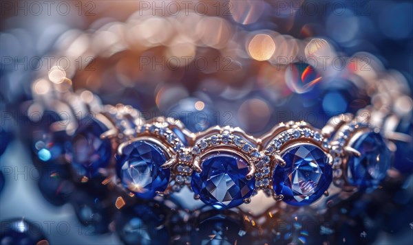 A bracelet crafted with sparkling sapphire gemstones AI generated