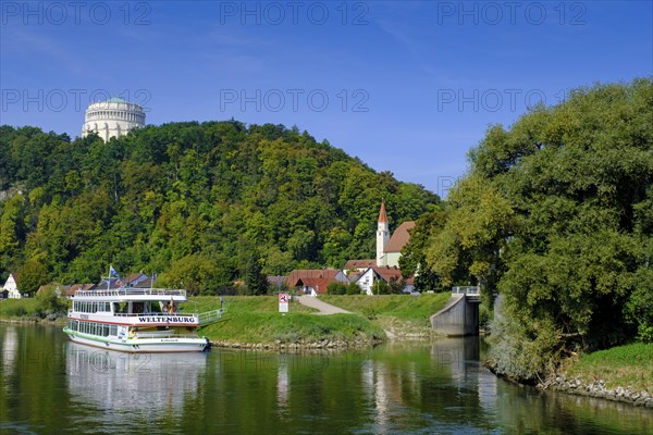 Liberation Hall, above the Danube, passenger ships on the Danube, Kelheim on the Danube, Lower