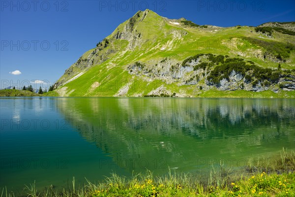 Seealpsee and Seekoepfel, 1919m, Allgaeu Alps, Allgaeu, Bavaria, Germany, Europe