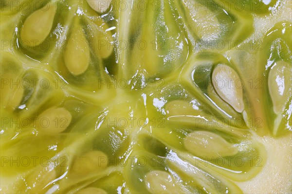 African horned melon (Cucumis metuliferus), sliced fruit