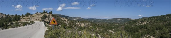 Country road on Rhodes, Dodecanese archipelago, Greek islands, Greece, Europe