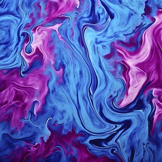 Marble textured blue and magenta chalkboard as illustration background, AI generated