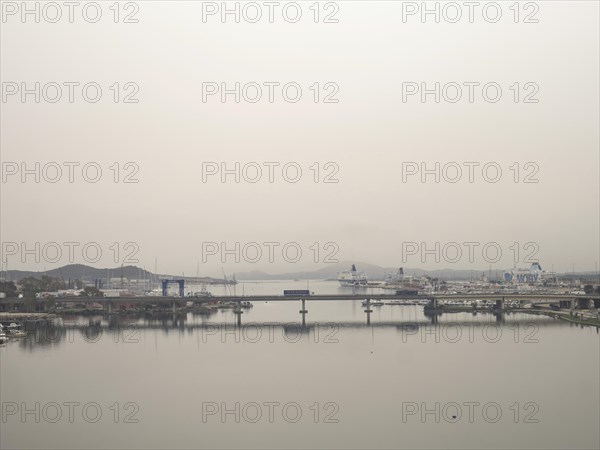 Sahara dust, Olbia harbour, Olbia, Sardinia, Italy, Europe