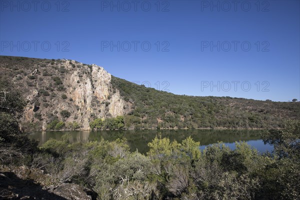 River course in the Monfraguee National Park, Extremadura, Castilla La Mancha, Spain, Europe